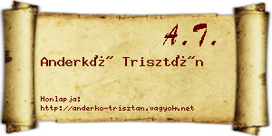Anderkó Trisztán névjegykártya